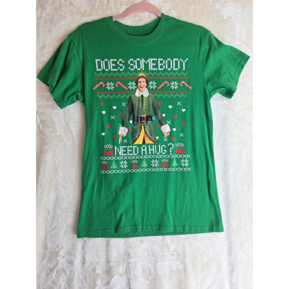 Elf Movie Buddy The Elf Need A Hug Ugly Christmas Sweater‎ Style Green T Shirt